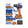 Thumbnail KIT TALADRO PERCUTOR WADFOW A BATERIA 20V 62NM C/ACCESORIOS0